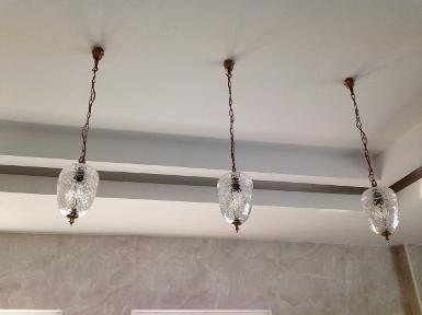 Hanging Lamp Code HG100AI long 100 cm.cut glass 17 x 23 cm. 