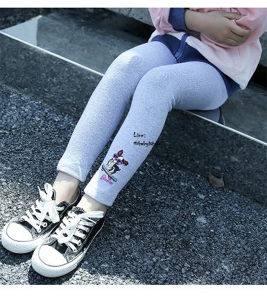  Sales เด็กโต-เลกกิ้งขายาวสีเทา ปักหมาน้อยที่ปลายขา เอวยางยืดไซส์ 140 รหัส KKK987C