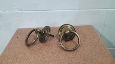 Brass door handle item code P071 size plate 58 mm. Ring 60 mm.