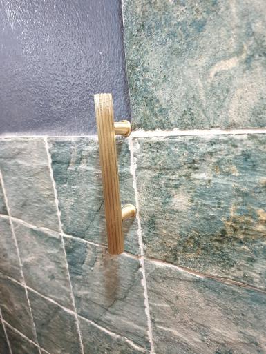 Brass pull handle Item Code AMR12 size long 120 mm wide 12 mm.high total 31 mm.