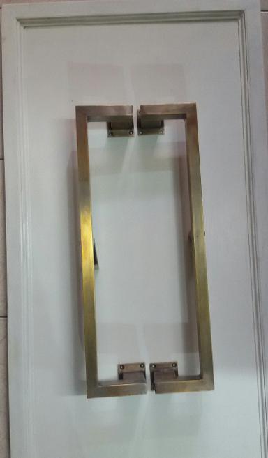 C Brass Handle design Code CMP03 size long 80 cm pipe 39 x 20 mm.wide 8 cm high 5 cm