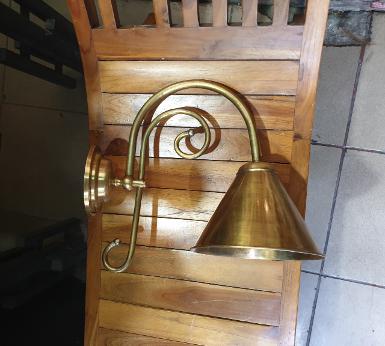 Brass Wall Lamp Item Code WLB019 size base 110 mm. deep 320 mm. shade 175 xh145 mm.